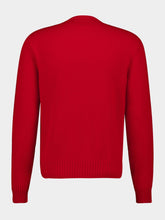 Valentino Garavani Red Wool Sweater with Chez Valentino and Panther Embroidery