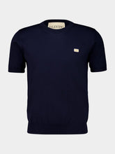 Valentino Garavani Navy Virgin Wool Knit T-Shirt