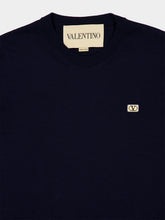 Valentino Garavani Navy Virgin Wool Knit T-Shirt