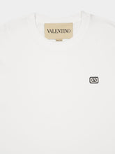 Valentino Garavani Ivory Cotton Jersey Short-Sleeve T-Shirt with VLogo Patch