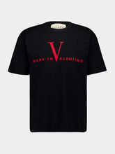 Valentino Garavani Black Cotton T-Shirt with Print