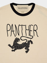 Valentino Garavani Cream and Black Panther T-Shirt
