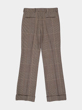 Valentino Garavani Beige Checked Straight-Leg Trousers