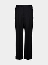 Valentino Garavani Black Wool Slim-Fit Trousers with Cuffs