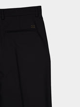 Valentino Garavani Black Wool Slim-Fit Trousers with Cuffs