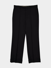 Valentino Garavani Black Wool Slim-Fit Trousers with Cuffs