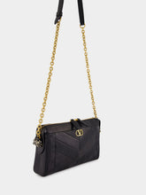 Valentino Garavani Black Panthea Nappa Leather Shoulder Bag