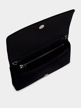 Valentino Garavani Black Cotton Crystal Logo Clutch