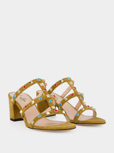 Valentino Garavani Havana Beige Rockstud Suede Sandals