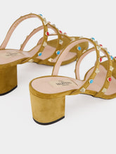 Valentino Garavani Havana Beige Rockstud Suede Sandals