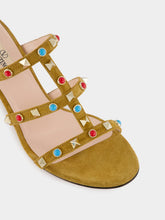 Valentino Garavani Havana Beige Rockstud Suede Sandals
