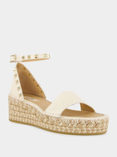 Valentino Garavani Light Ivory Leather Espadrille Sandals
