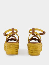 Valentino Garavani Gold and Brown Leather Flat Espadrilles