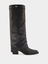 Fendi Minerva Black Leather Knee-High Boots
