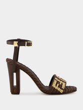 Fendi Brown Braided High-Heel Sandals