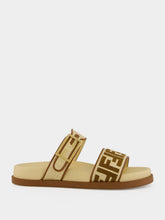 Fendi Brown and Beige Feel Raffia Slides