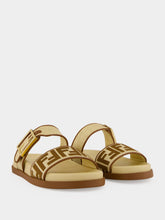 Fendi Brown and Beige Feel Raffia Slides