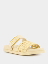 Fendi Beige Feel Mesh Raffia FF Slides