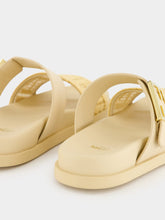 Fendi Beige Feel Mesh Raffia FF Slides