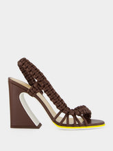 Fendi Brown Arco Braided Leather Sandals