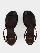 Fendi Brown Leather Platform Sandals