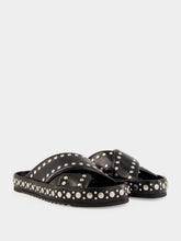 Fendi Black Double Studded Leather Slides