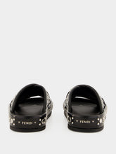 Fendi Black Double Studded Leather Slides