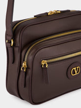 Valentino Garavani Oak Brown Leather Camera Bag