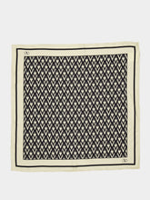Valentino Garavani Black and Cream Silk Foulard Scarf