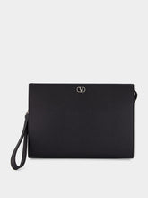 Valentino Garavani Black Leather Valentino Garavani Pouch