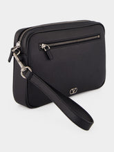 Valentino Garavani Black Calf Leather Wrist Pouch