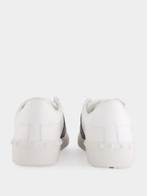 Valentino Garavani White and Blue Calfskin Open Sneaker