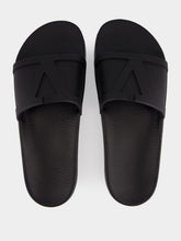 Valentino Garavani Black VLogo Pool Slides