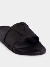 Valentino Garavani Black VLogo Pool Slides