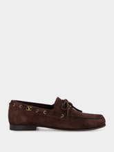 Valentino Garavani Brown Suede Palm Avenue Loafers