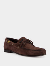 Valentino Garavani Brown Suede Palm Avenue Loafers