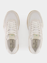 Valentino Garavani White Sparry Split Leather and Nappa Sneakers