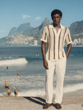 Frescobol Carioca Cream and Cacao Pinto Crochet Cardigan