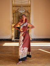 La DoubleJ Kells Swirl Burgundy Silk Roy Maxi Dress