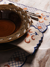 House of Capricorn Hand-Embroidered Funchal Ecru Linen with Multicoloured Embroidery Napkin
