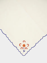 House of Capricorn Hand-Embroidered Funchal Ecru Linen with Multicoloured Embroidery Napkin