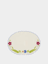 House of Capricorn Hand-Embroidered Machico Ecru Linen with Multicoloured Embroidery Placemat