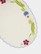 House of Capricorn Hand-Embroidered Machico Ecru Linen with Multicoloured Embroidery Placemat