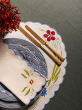 House of Capricorn Hand-Embroidered Machico Ecru Linen with Multicoloured Embroidery Placemat