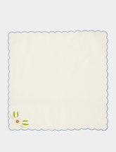 House of Capricorn Hand-Embroidered Machico Ecru Linen with Multicoloured Embroidery Napkin