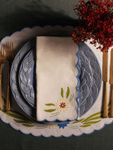 House of Capricorn Hand-Embroidered Machico Ecru Linen with Multicoloured Embroidery Napkin