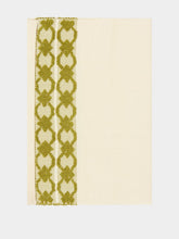 House of Capricorn Handmade Isabel Natural and Green Cotton and Linen Placemat