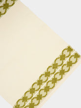 House of Capricorn Handmade Isabel Natural and Green Cotton and Linen Placemat