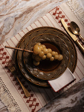 House of Capricorn Handmade Amélia Natural and Brick Cotton Placemat