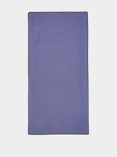 House of Capricorn Hand-Embroidered Maria Blue Linen with Green Embroidery Napkin